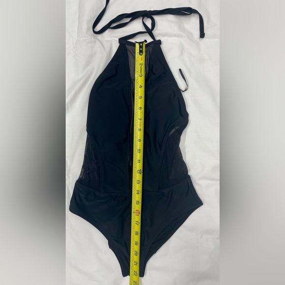 Ted Baker Spaghetti Strap Mesh Panel Open Back Black 1 Piece Swimsuit Sz 0 US 2 - Picture 11 of 13